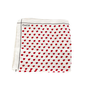 FEFE WHITE & RED, PRINT PAISLEY POCKET SQUARE | MENS SIZE 32CM